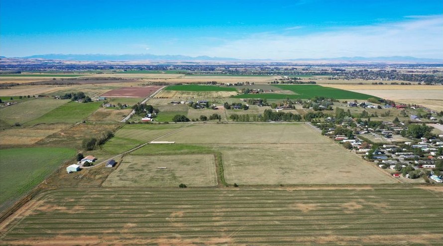 Aerial view of the Hidden Valley Road property and the neighborhood beside it.