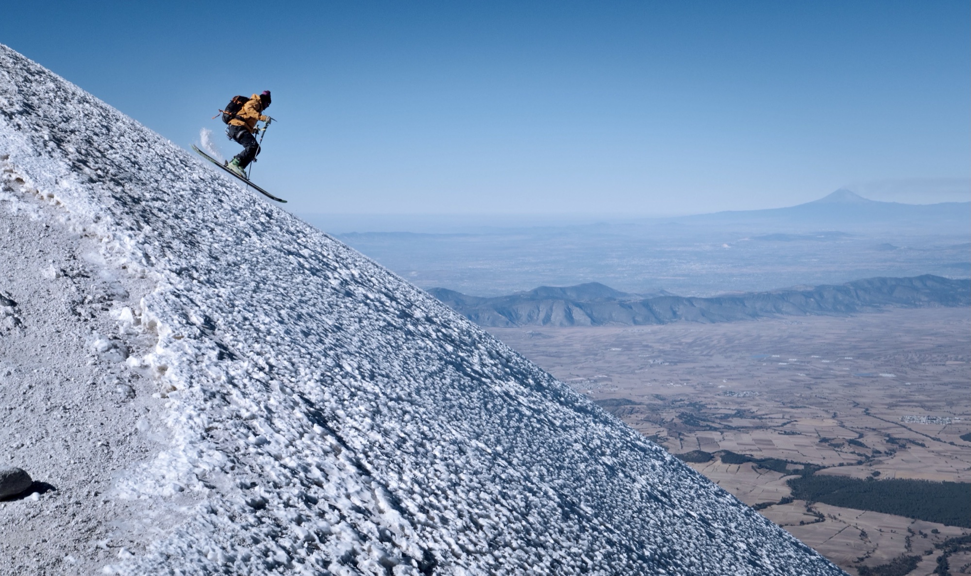 Casey Rose ski descending Pico de Orizaba in Mexico.